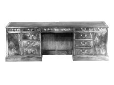 Long Chippendale Kneehole Credenza