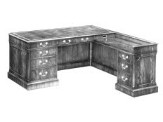 Chippendale Mahogany Desk With Return